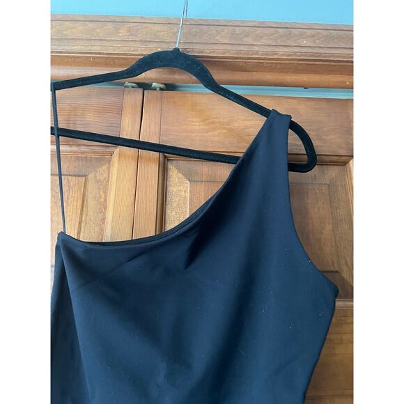 Abercrombie & Fitch Women's Seamless One Shoulder Sleeveless Bodysuit Black SZ M - Picture 3 of 11